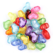 100 Perles de coeur acryliques colorées Perles de cristal